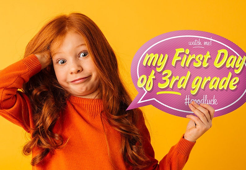 First Day of School 3rd Grade Sign Printable - Etsy