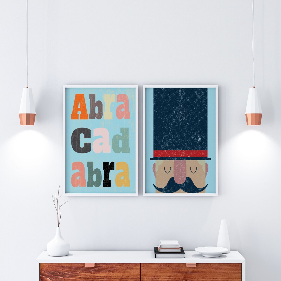 Set of 2 Magician &amp; abracadabra Printable Art - Etsy