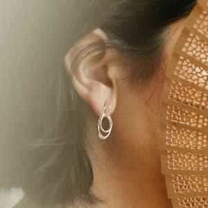 Recycled Sustainable Sterling Silver Delicate Interwoven Stem Earrings