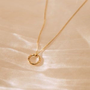 The Barely There Solid Recycled Gold Circle Necklace