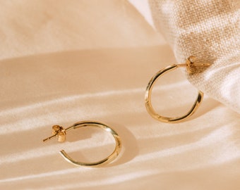 The Recycled Solid Gold Twist Hoops