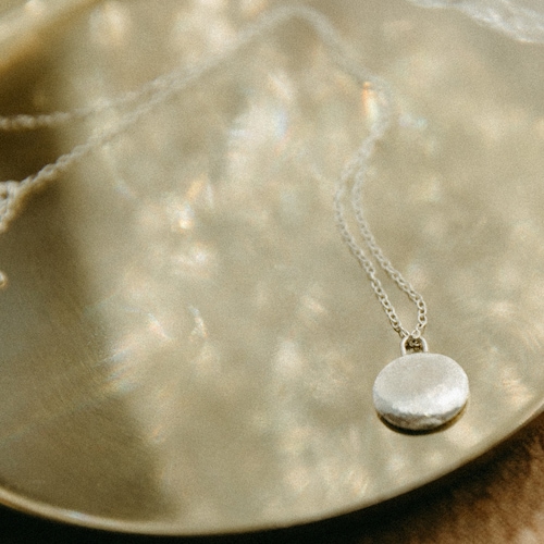 Recycled Sustainable Sterling Silver Molten Medallion Necklace Etsy UK