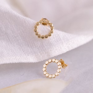 The Recycled Gold and Silver Mini Pressed Petal Studs - Everyday Earrings