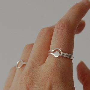 Sustainable Ethical Recycled Sterling Silver Stacking Bands , Minimal Geometric Jewellery, Stacking Rings