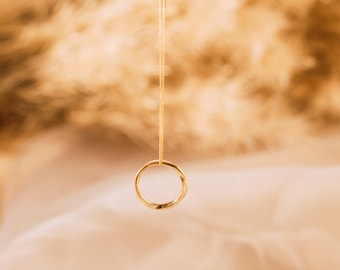 The Recycled Solid Gold Twist Hoop Necklace