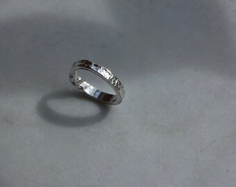 トップス melt the lady chunky ring tops Chunky Melted Textured Recycled Sterling Silver Band Ring - Etsy