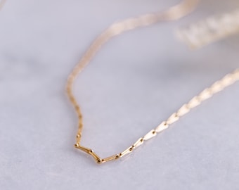 The Recycled Gold and Silver Barleycorn Stacking Chain - Gold & Silver - Everyday Necklace, Handmade.