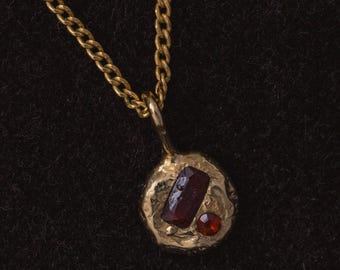 Athena Mini Garnet Charm Necklace