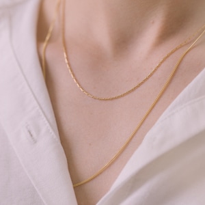 The Recycled Gold & Silver Stacking Curb Chain - Everyday Necklace, Handmade.