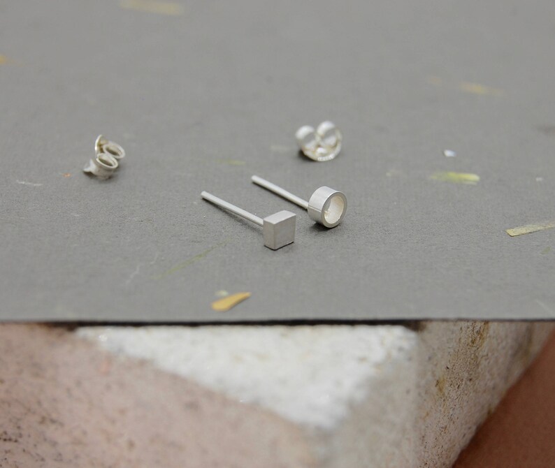 Sustainable Ethical Recycled Sterling Silver Stud Earrings Etsy UK