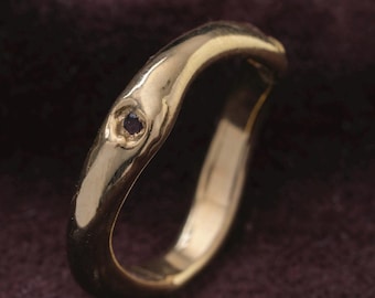 Athena Wavy Stacking Band Ring - Wedding Band