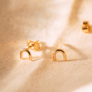 The Recycled Solid Gold Half Moon Studs