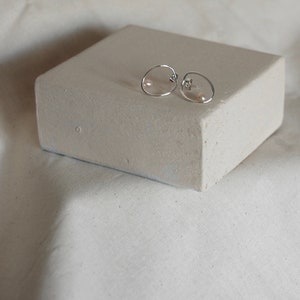 Small recycled eco sterling silver abstract hoop earrings, studs, pearls, elegant, gift image 3