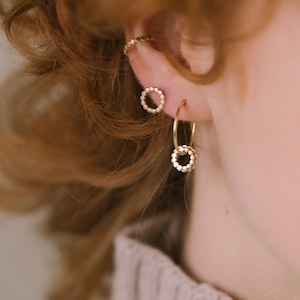 The Recycled Gold and Silver Statement Charm Hoops