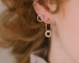 The Recycled Gold and Silver Statement Charm Hoops