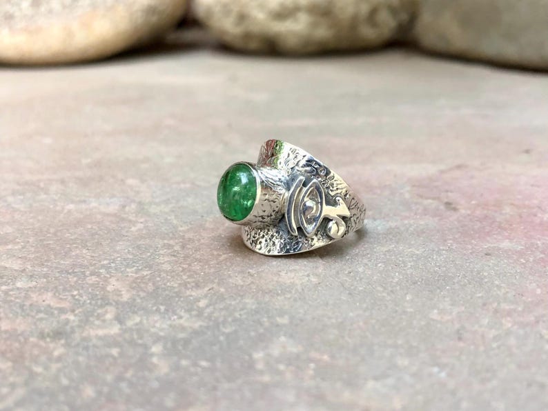Rare Tsavorite Gemstone Ring: 925 Silver Handcrafted, Size 7, Artisan ...