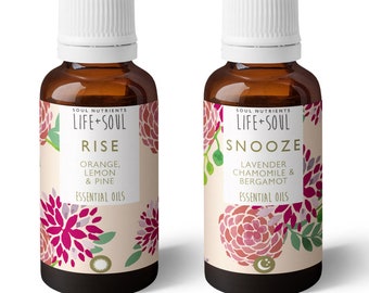 Rise & Snooze- Morning and Evening Essential Oil Blends Duo -20ml