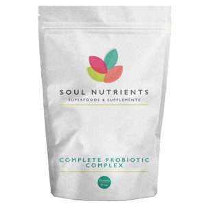 Soul Nutrients Complete Probiotic Complex- Vegetarian Capsules- 5000iu- 40 Billion CFU- 15 Strains of friendly gut bacteria