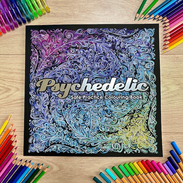 Psychedelic Colouring & Guide Book - Adult Coloring, Stoner, Trippy, Detailed, Relaxing, Mushroom art