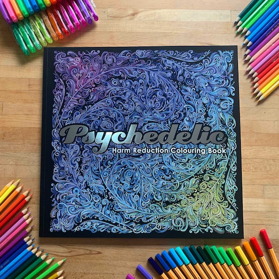 Download Psychedelic Colouring Guide Book Adult Coloring Stoner Etsy