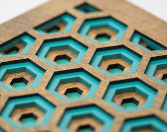 Wall Art - 3D Hexagon Laser Cut