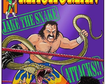 Jake the Snake Macho Man Fumetto - Stampa artistica 11x17