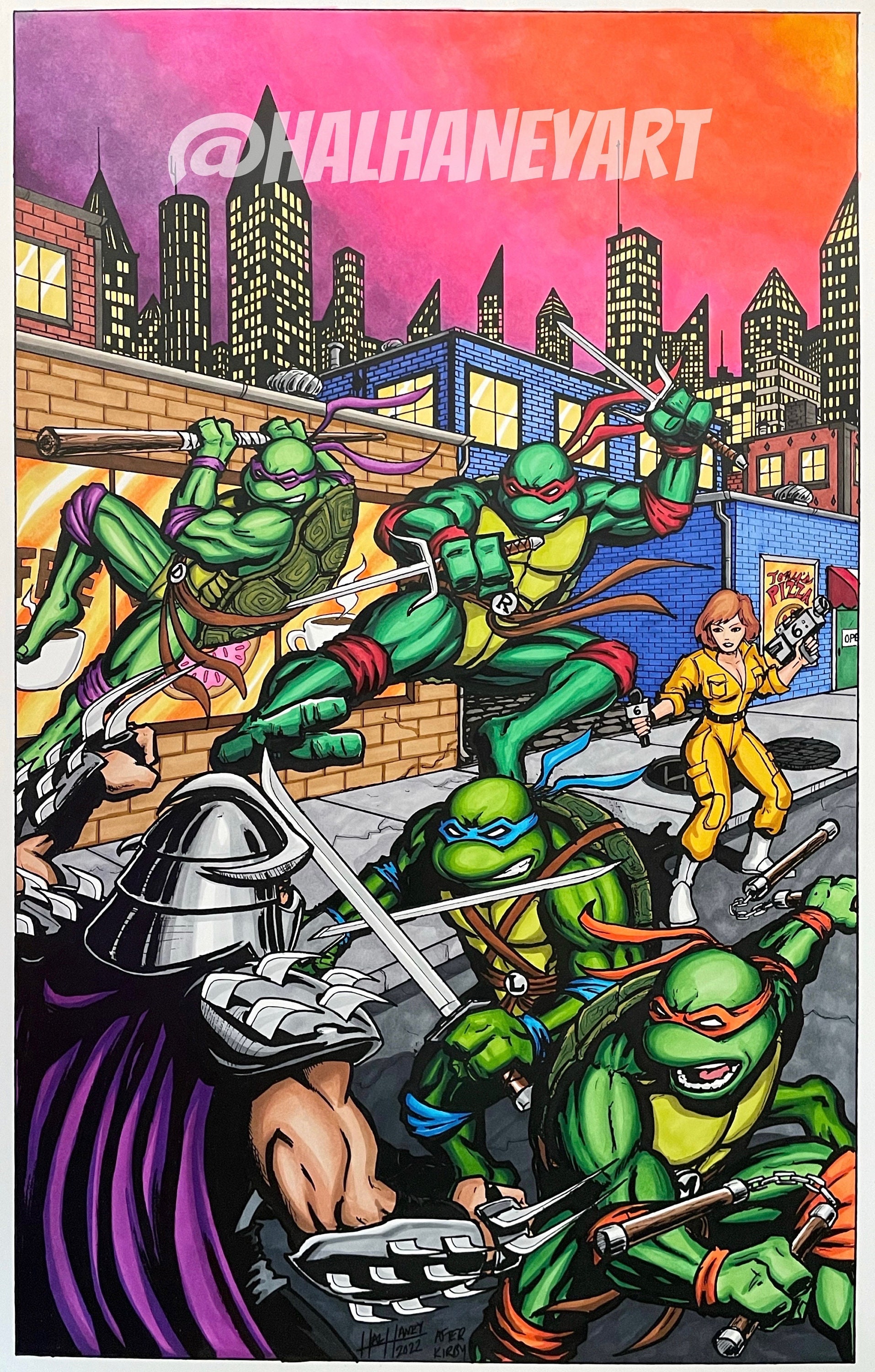 Turtle Picture Vs Drawing Turtles Vs Shredder - 11x17 Fine Art Print - Etsy UK