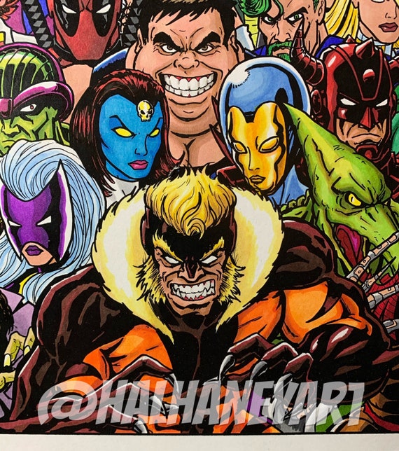 X-men Rogues Gallery 11x17 Fine Art Print 