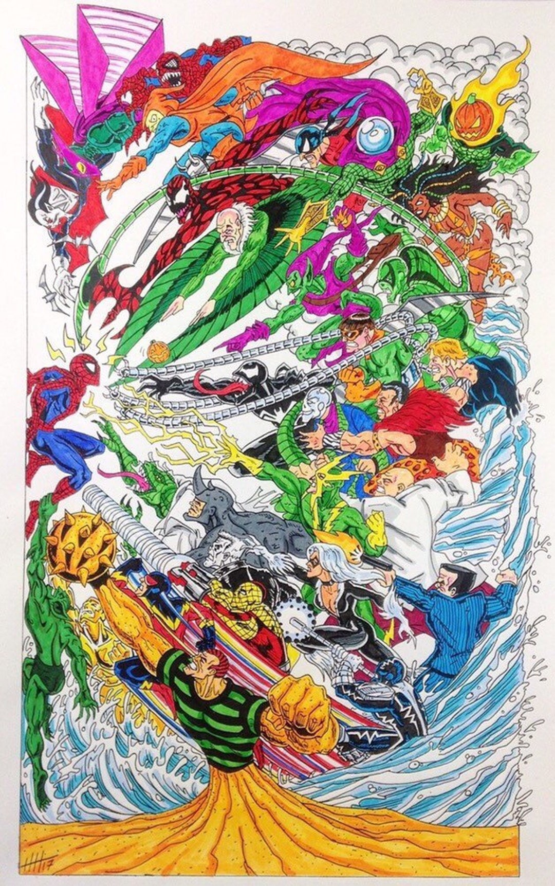 スパイダーマン vs 脅威の30人 - 11x17 コミックアートプリント - Etsy