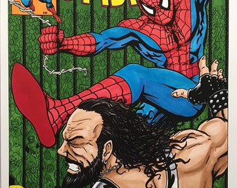 Amazing Spider-Man vs Bonesaw McGraw 80's Style Comic Cover - 11x17 Fine Art Print