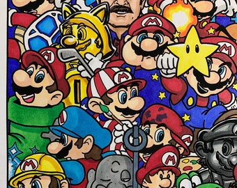 マリオの50の色合い - 11x17 ファインアートプリント - Etsy 日本