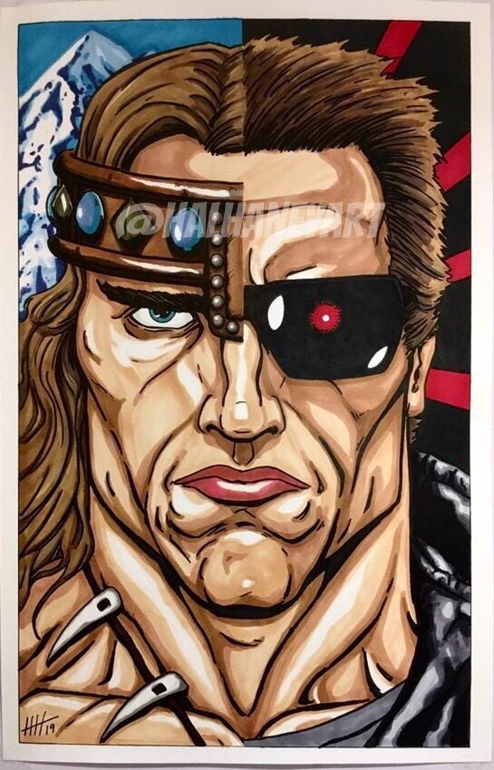 Arnold Schwarzenegger Split - 11x17 Fine Art Print - Etsy