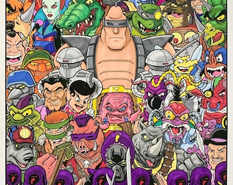 TMNT Rogues Gallery - Impresión artística de 11x17