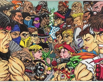 Mortal Kombat VS Street Fighter - 11x17 fine art print