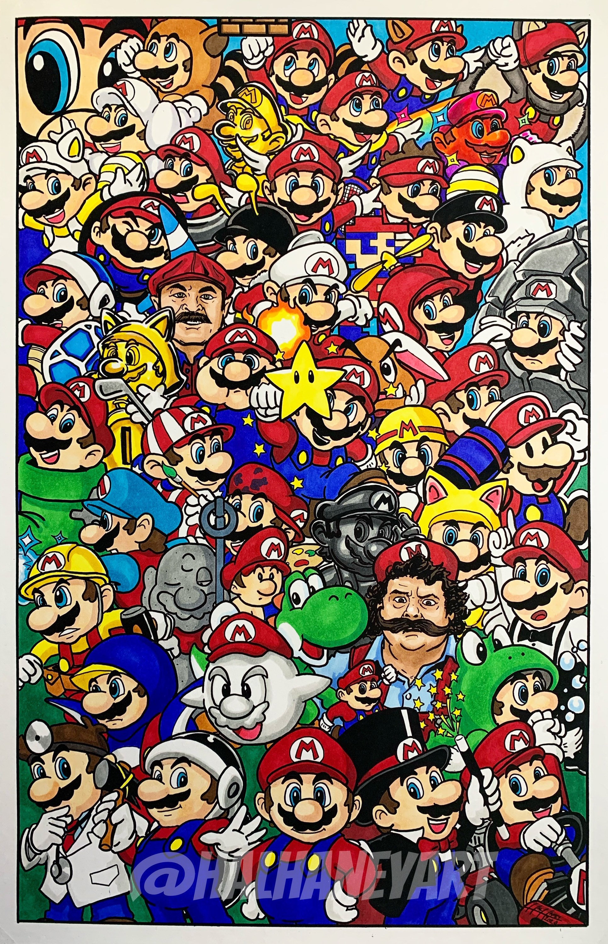 マリオの50の色合い - 11x17 ファインアートプリント - Etsy 日本