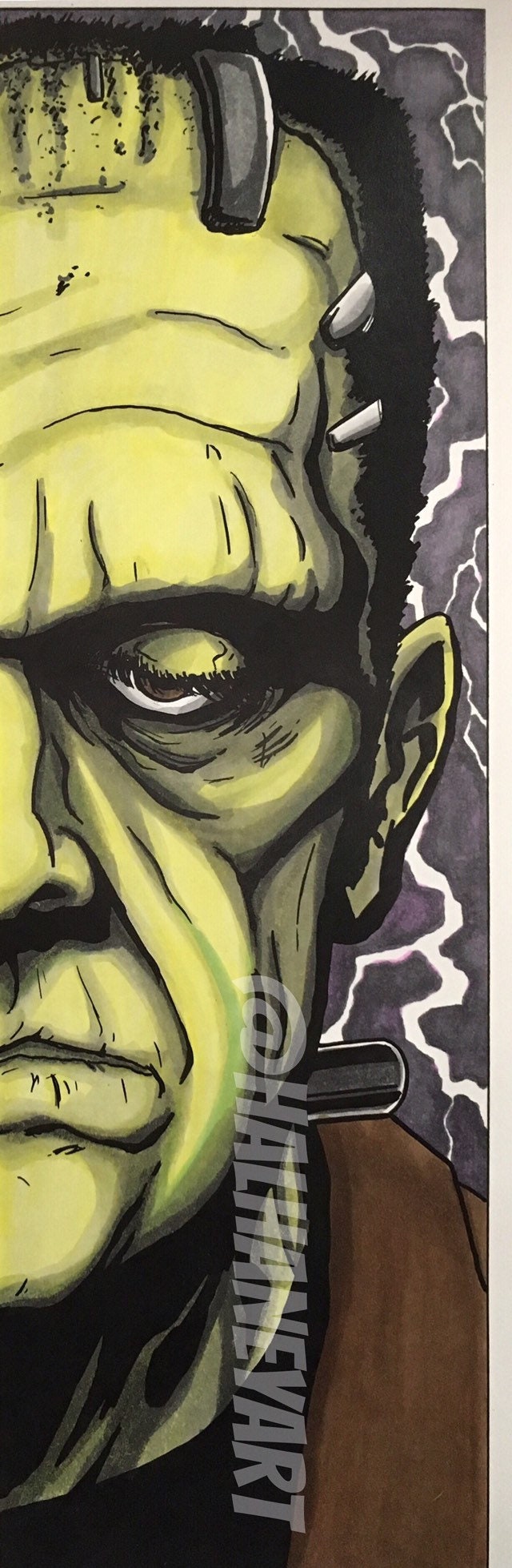 Dracula/frankenstein Split - 11x17 Fine Art Print - Etsy