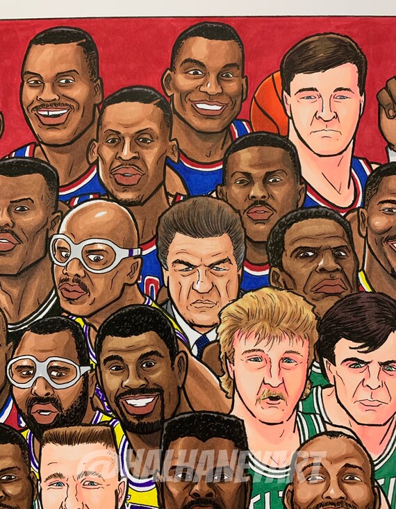 MJ Vs NBA 11x17 Fine Art Print 