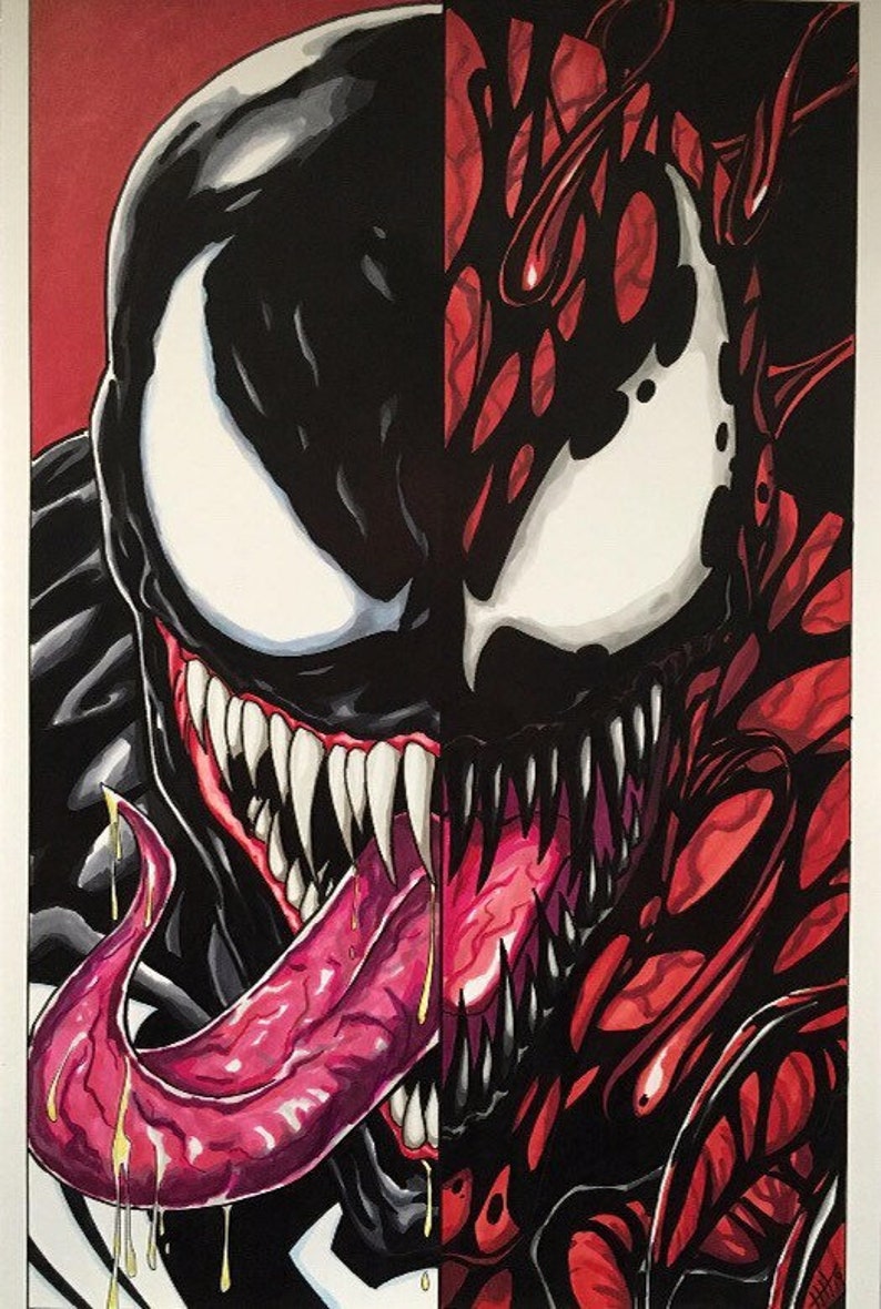 Venom/Carnage Split Portrait 11x17 Fine Art Print image 1