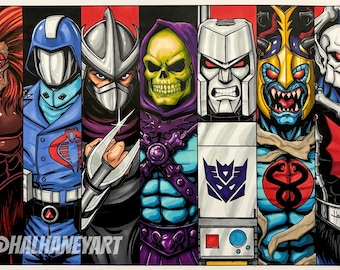 80s Cartoon Villains 7 Panel - 11x17 Fine Art Print