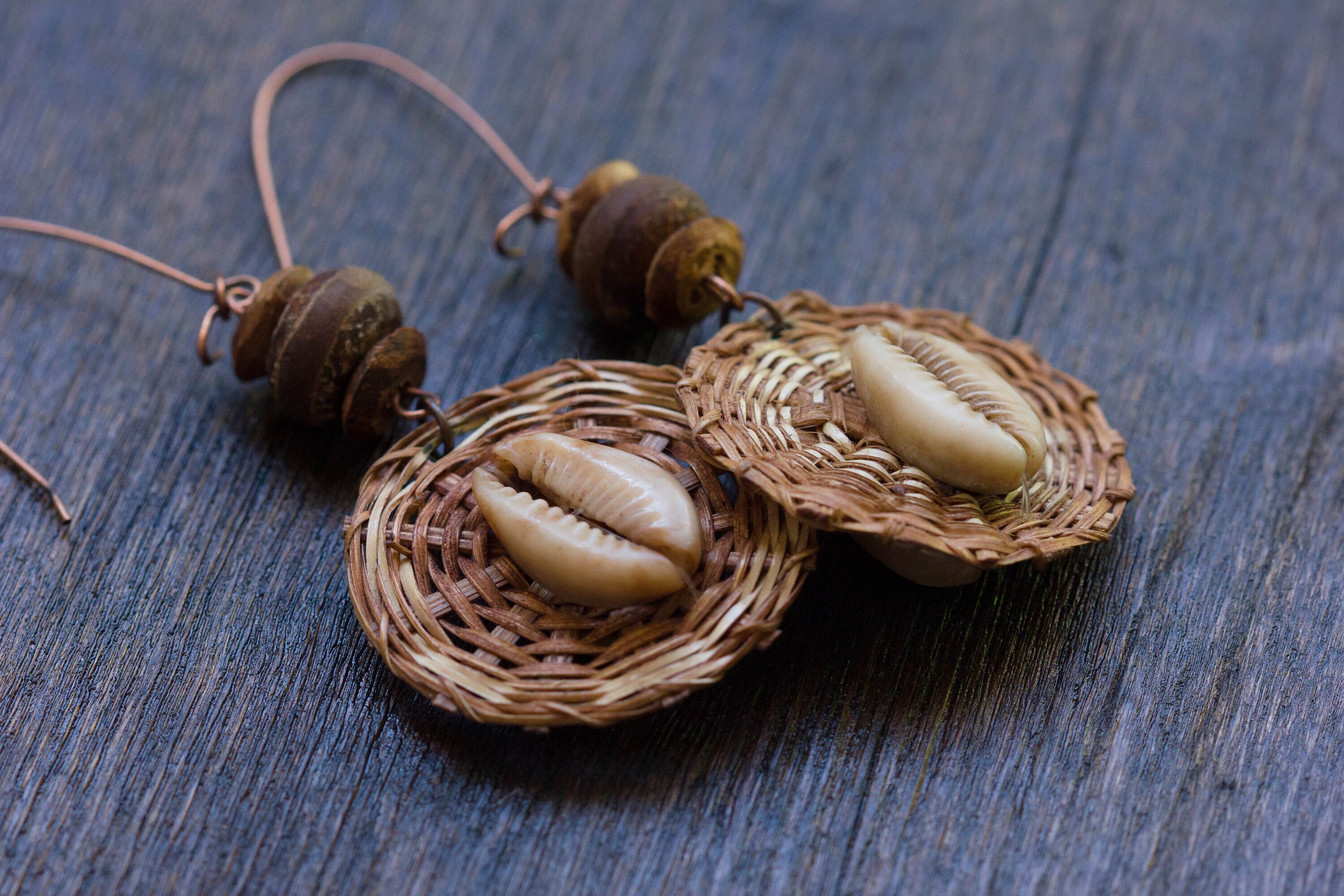 Indigenous Earrings, Cowrie Shell Earrings, Lightweight Earrings ...