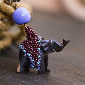 Elephant Necklace for Women, Black Ebony Wood Pendant Necklace, Unusual Unique Rustic Necklace, Sculptural Necklace, Indigenous Jewelry