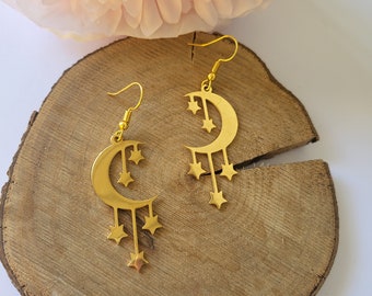 Moon and stars earrings