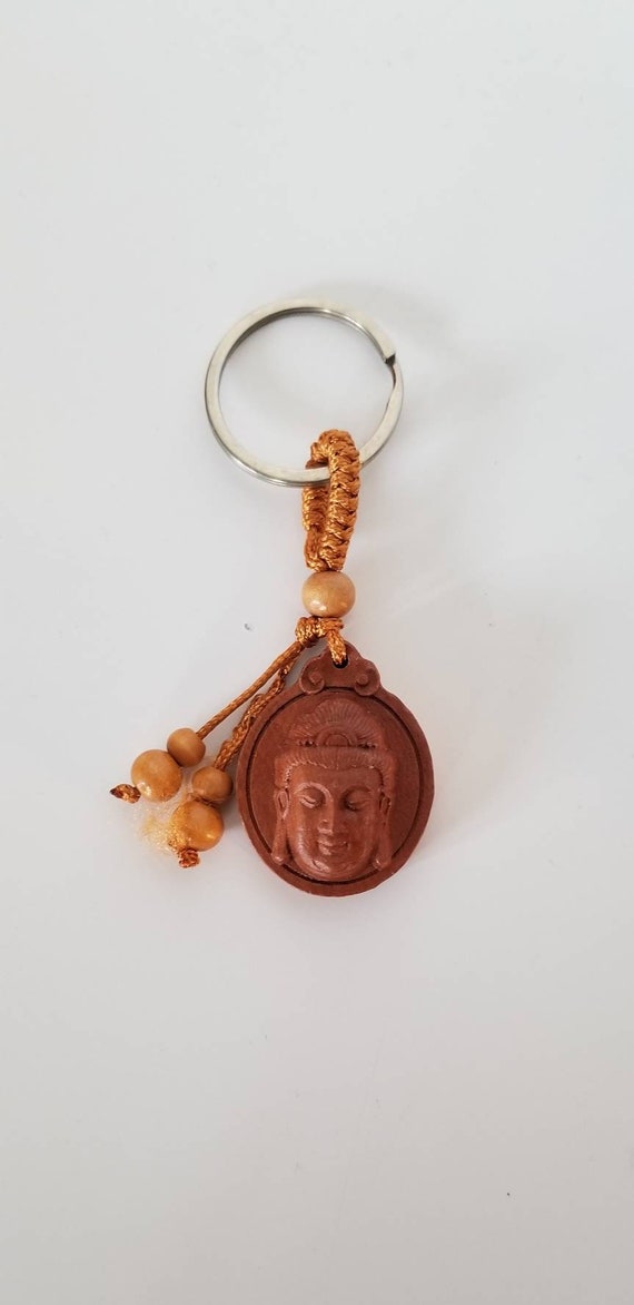 China  Hand engraving  Mahogany  Hollow out  Buddha  Key buckle  Key chain 