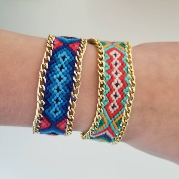 Bracelets brésiliens d'amitié avec chaines.