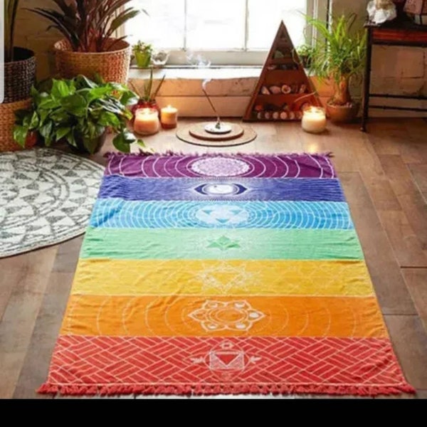 Tenture tapis de yoga chakras