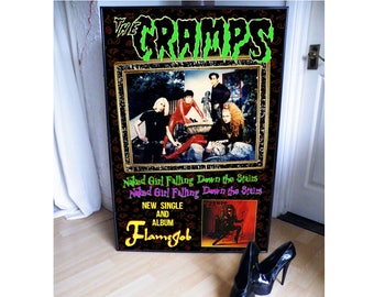 THE CRAMPS flame job promotional poster,garage,goth,punk,psychedelic jungle,a date with elvis,smell of female,look mom,