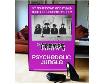 THE CRAMPS psychedelic jungle promotional poster,garage,goth,punk,stay sick,songs the lord taught us,a date with elvis