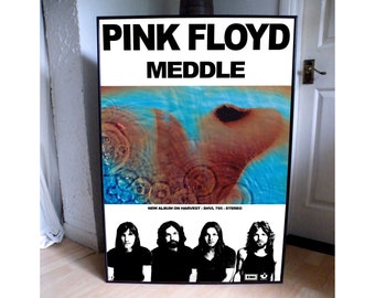 PINK FLOYD MEDDLE promotional poster,pop,rock,jazz,metal,hip hop,soul,country,disco,punk,new wave