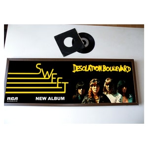 THE Sweet DESOLATION BOULEVARD  promotional poster, lyric sheet, pop,rock,jazz,metal,soul,rock,disco,glam,sweet,bowie,roxy music,suzi quatro
