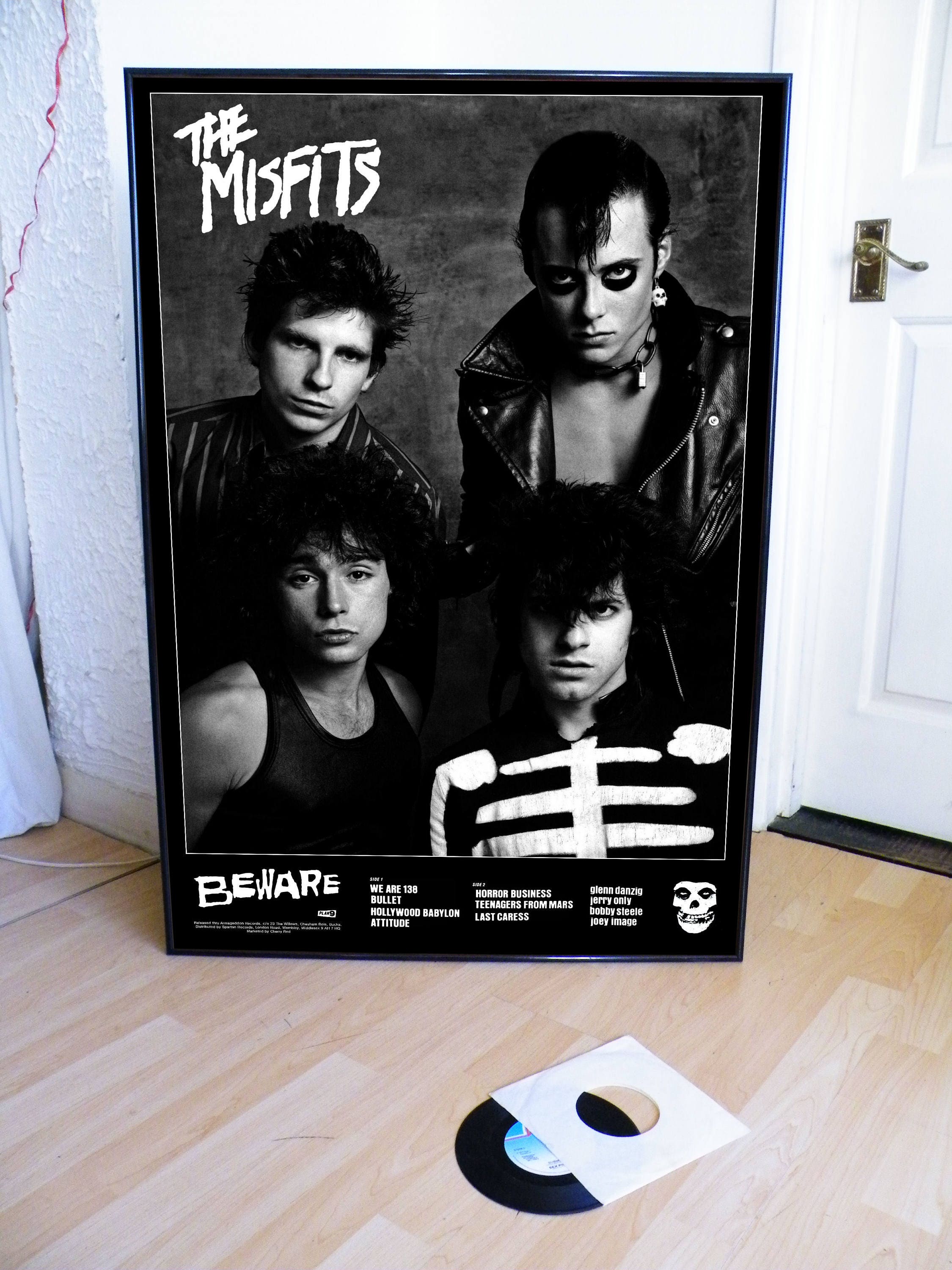 THE MISFITS BEWARE Promotional Poster,garage,goth,punk,die